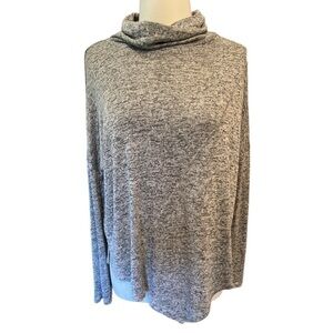 Cha Cha Vente Oversize Knit Tunic Long Drop Cowl draped Neck Asymmetric Hem Med 